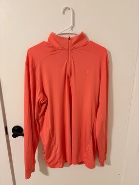 COOLIBAR DL long sleeve 1/4 zip performance polo Orange Men’s size small